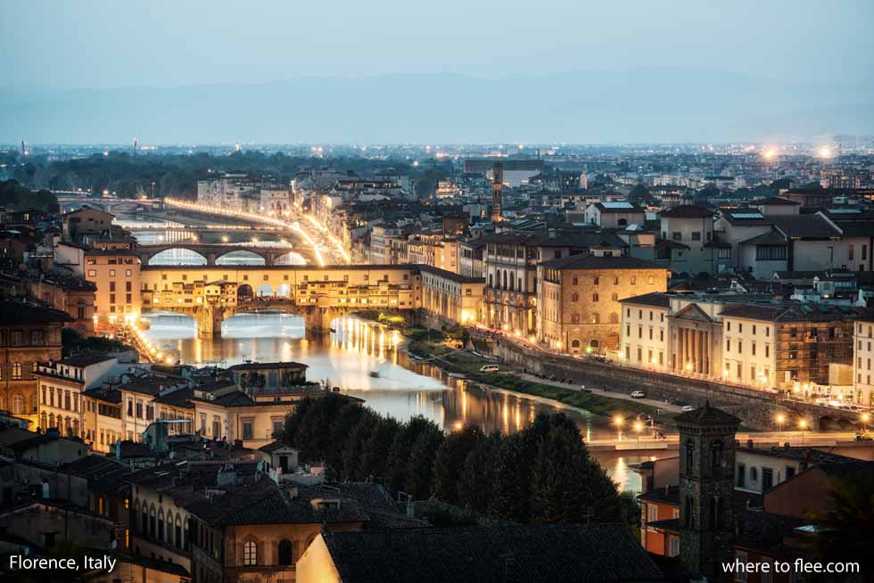 Florence Italy - the Ponte Vecchio  Bridge